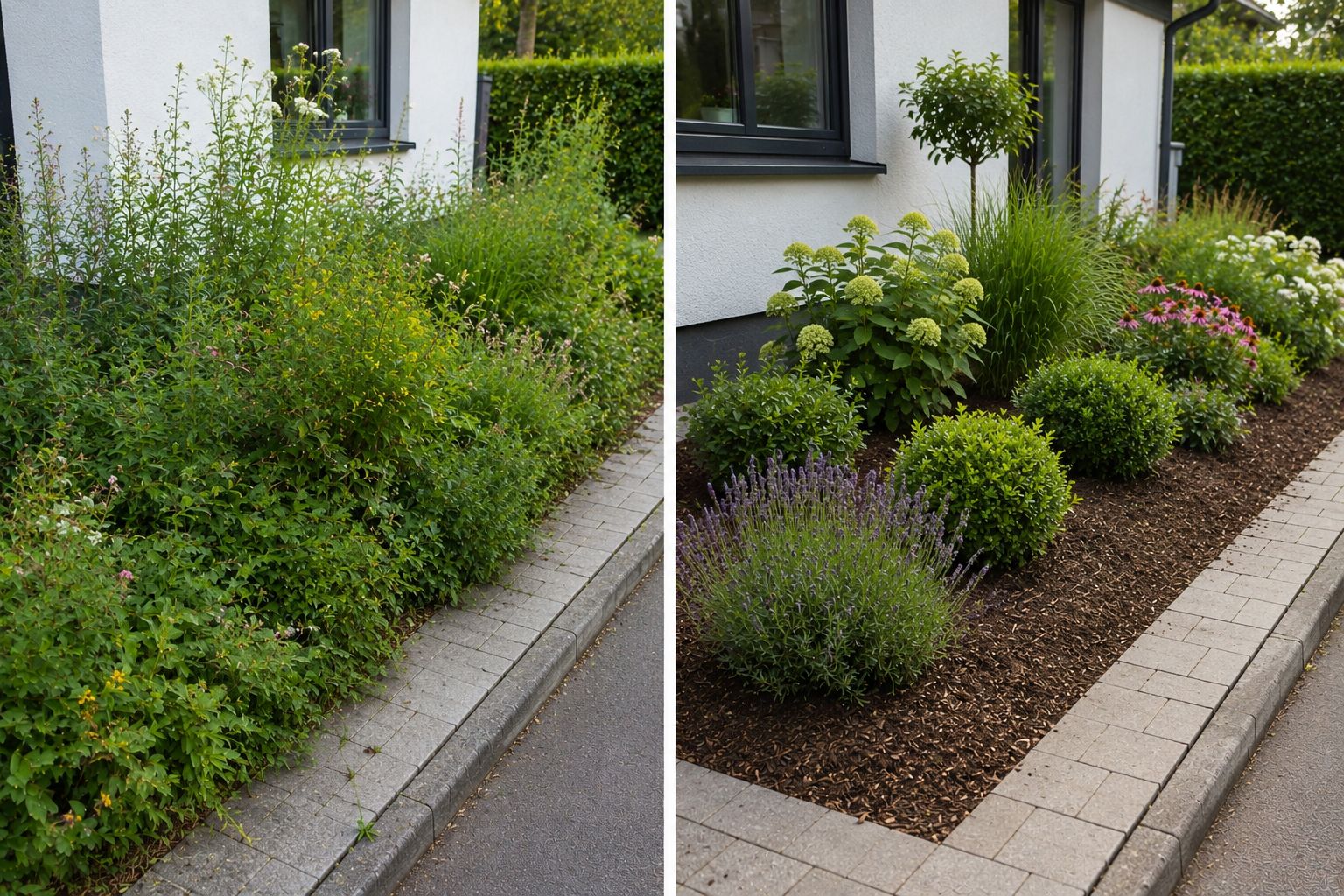 Vorher / Nachher – Garten- & Beetpflege