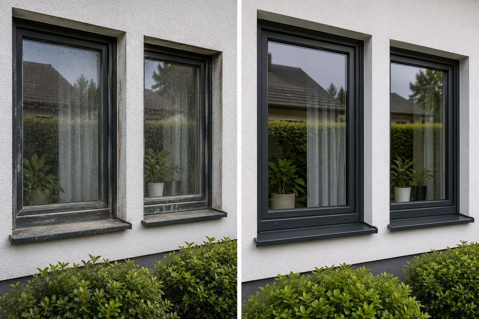 Vorher / Nachher – Fensterreinigung