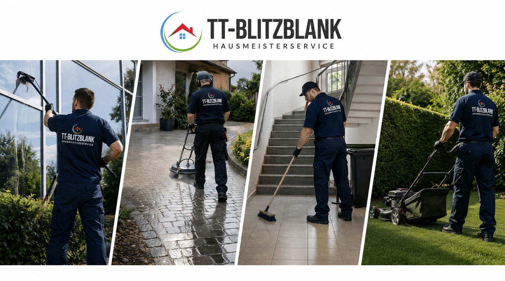 TT-Blitzblank Team im Einsatz – Fensterreinigung, Pflaster, Treppe, Gartenpflege
